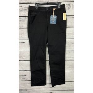 NWT Ladies Democracy Black AB Solution Straight Leg Stretch Jeans - Size 14